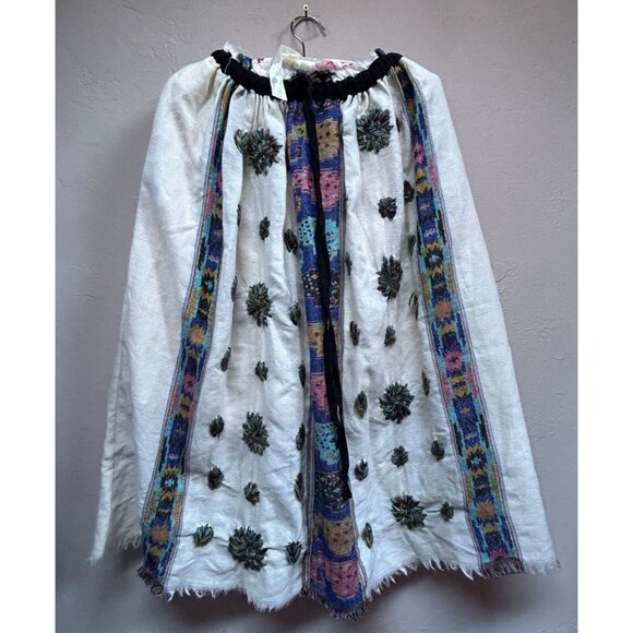 As know as de base Women's Japanese Patchwork Skirt L/XL Off-White/Multi Boho - Picture 1 of 8